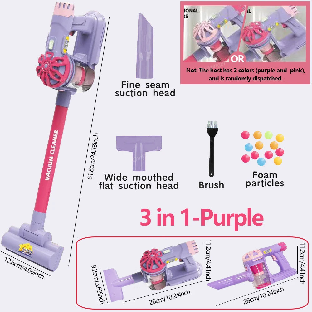 Kids Vacuum Cleaner Toy Pretend Play Housekeeping Cleaning Set