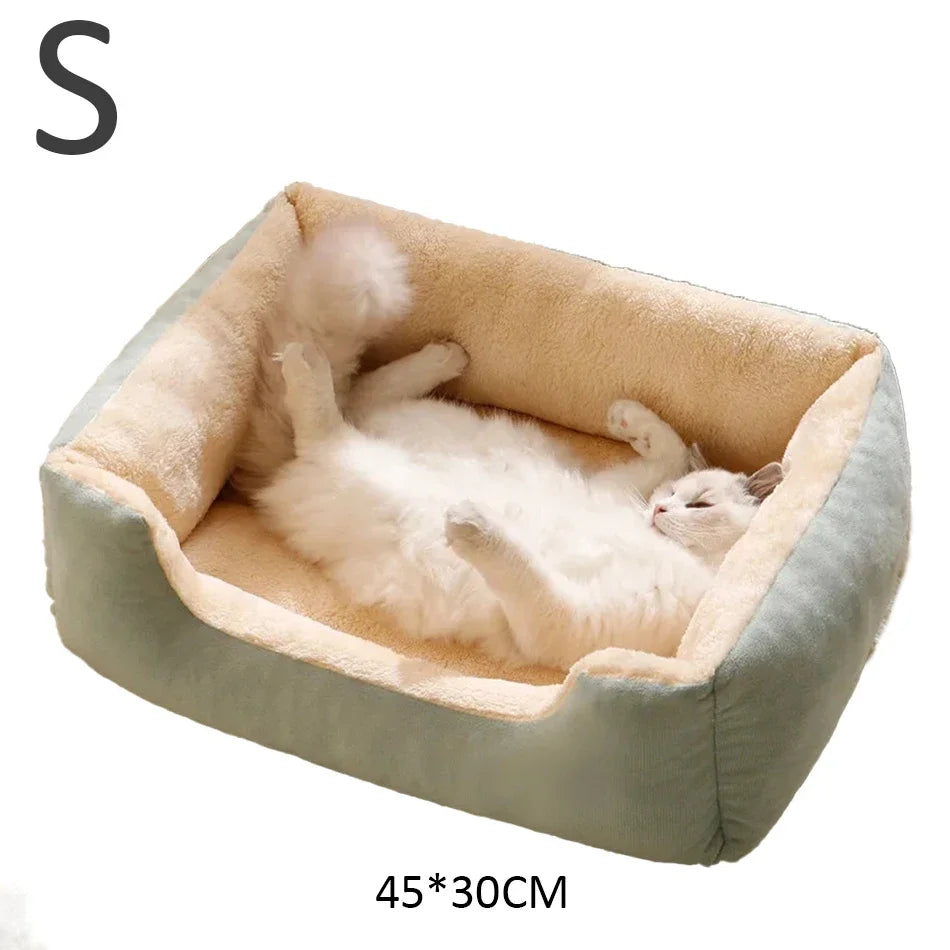 Cat Bed Plush Cushion for Kittens & Small Dogs | Soft Pet Sleeping Bed