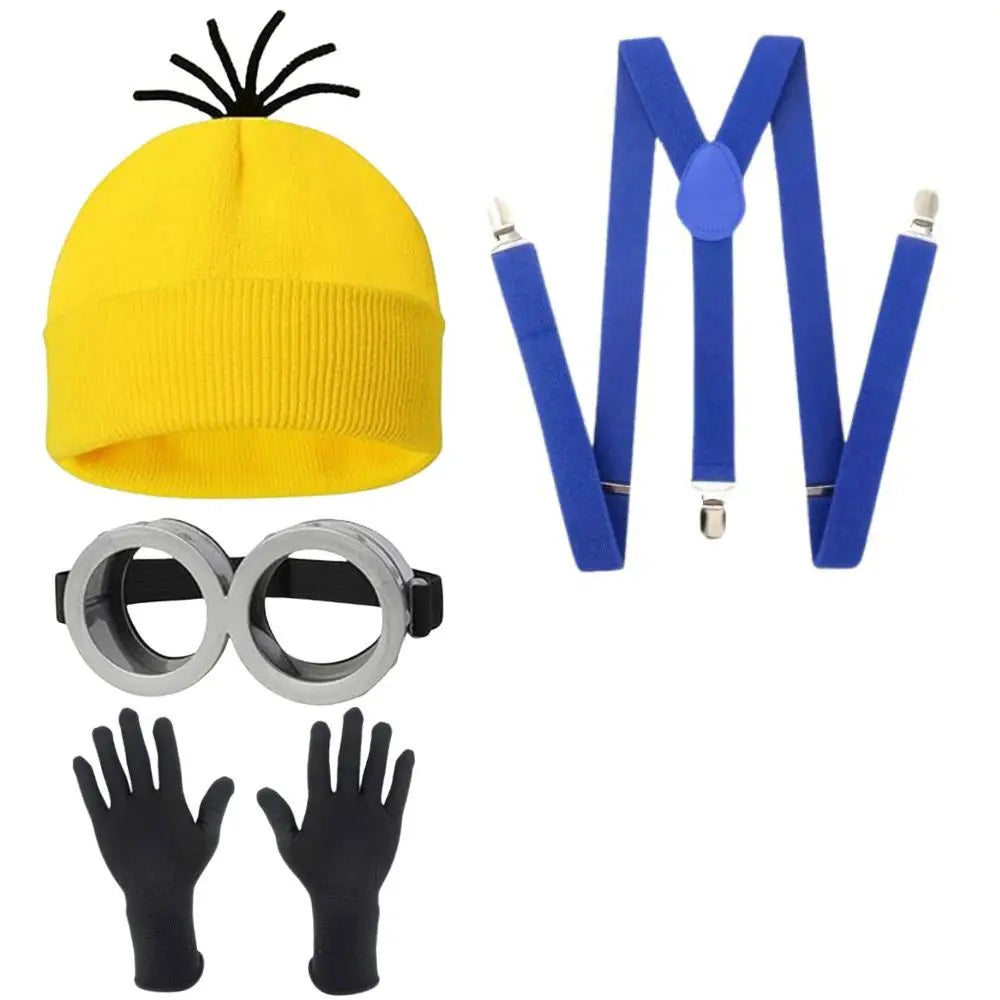 Yellow Cosplay Costume Set with Beanie, Gloves & Goggles