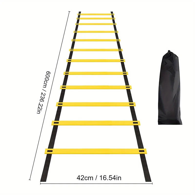A portable training tool for footwork, coordination, balance, and speed drills.