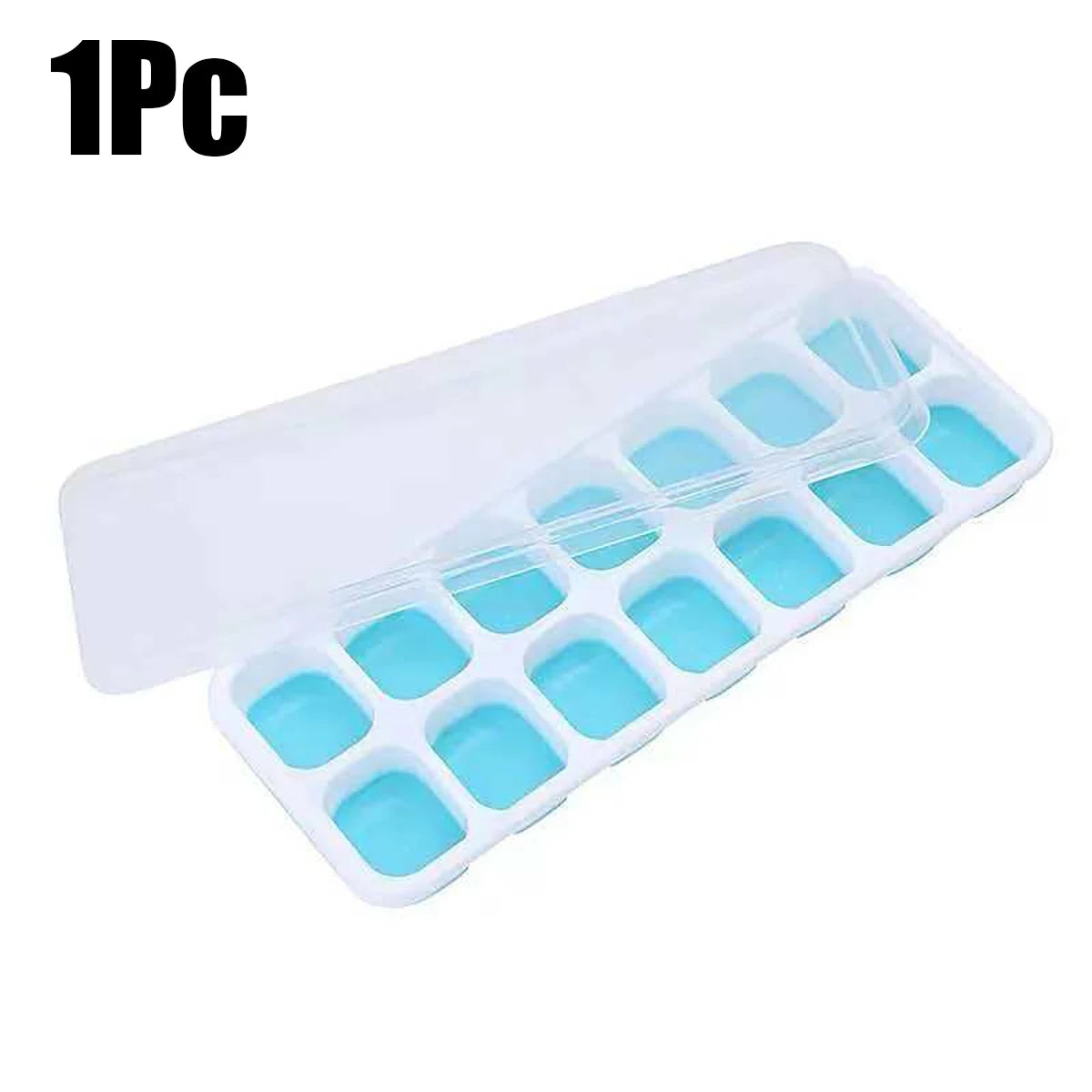 4-Pack Ice Cube Mold Set with Lids – 14-Compartment Silicone Ice Trays