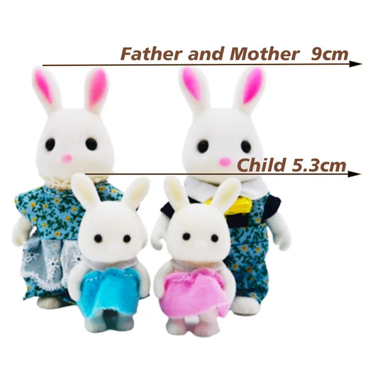 Forest Animal Dollhouse Accessories Mini Animal Family Set
