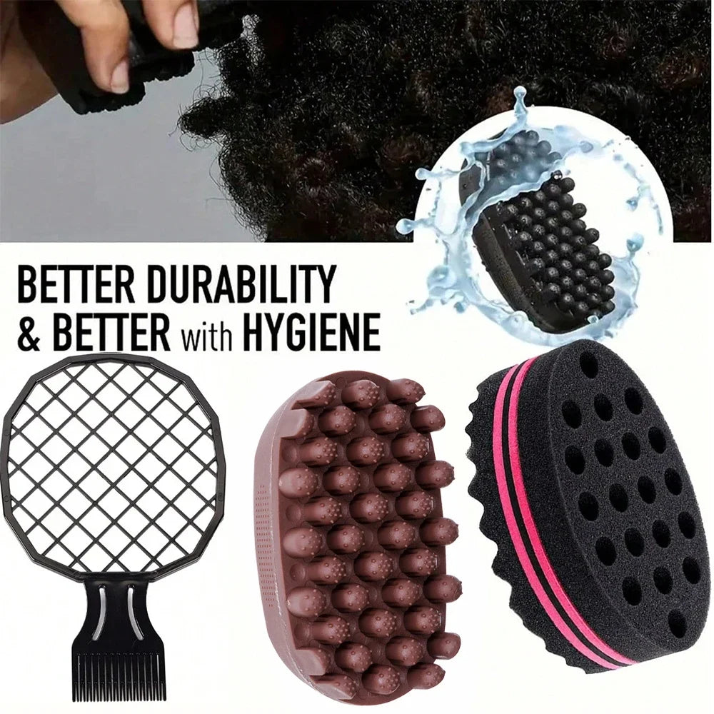 3-Piece Afro Curl Hair Styling Sponge Set