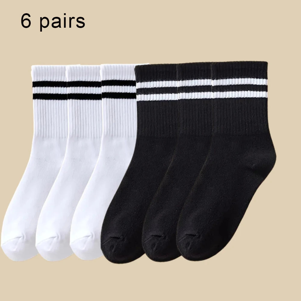 Crew Socks Breathable Mid Tube Sports Socks 3-6 Pairs