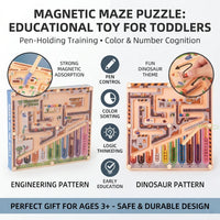 Magnetic Maze Rolling Ball Logic Toy for Kids