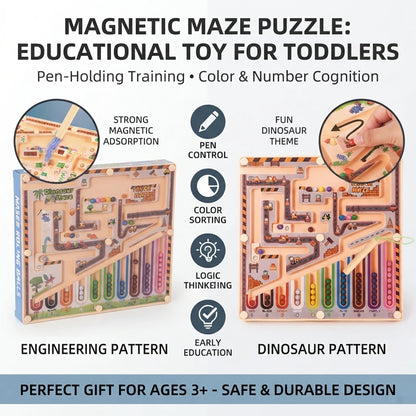 Magnetic Maze Rolling Ball Logic Toy for Kids