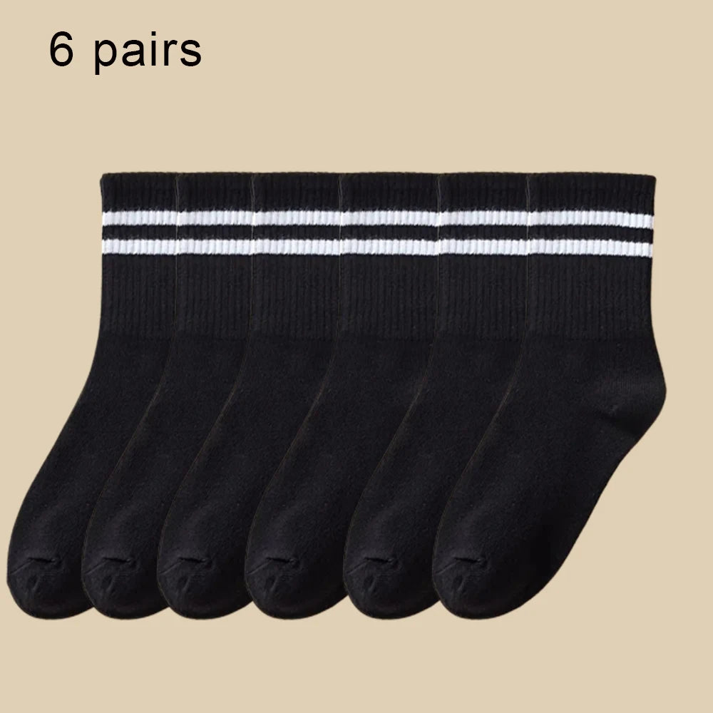 Crew Socks Breathable Mid Tube Sports Socks 3-6 Pairs