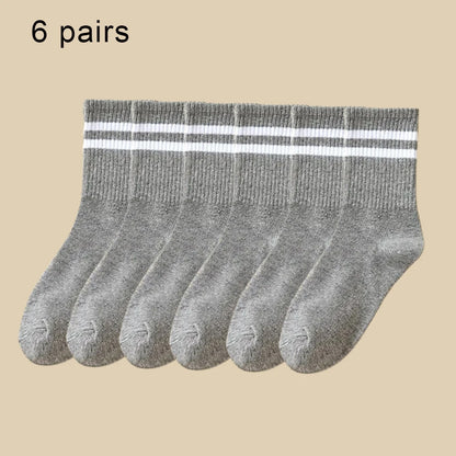 Crew Socks Breathable Mid Tube Sports Socks 3-6 Pairs