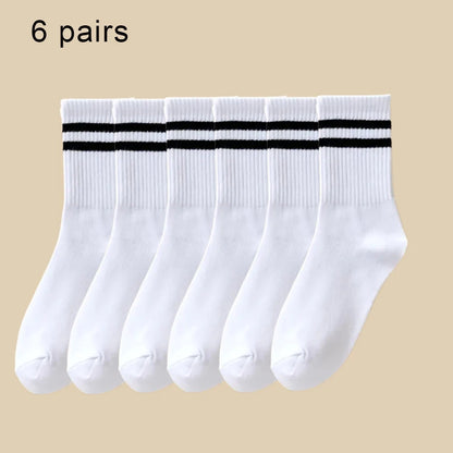 Crew Socks Breathable Mid Tube Sports Socks 3-6 Pairs