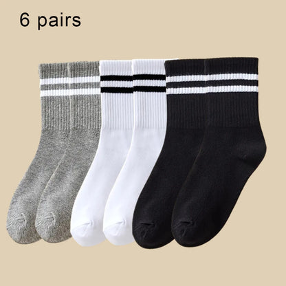 Crew Socks Breathable Mid Tube Sports Socks 3-6 Pairs
