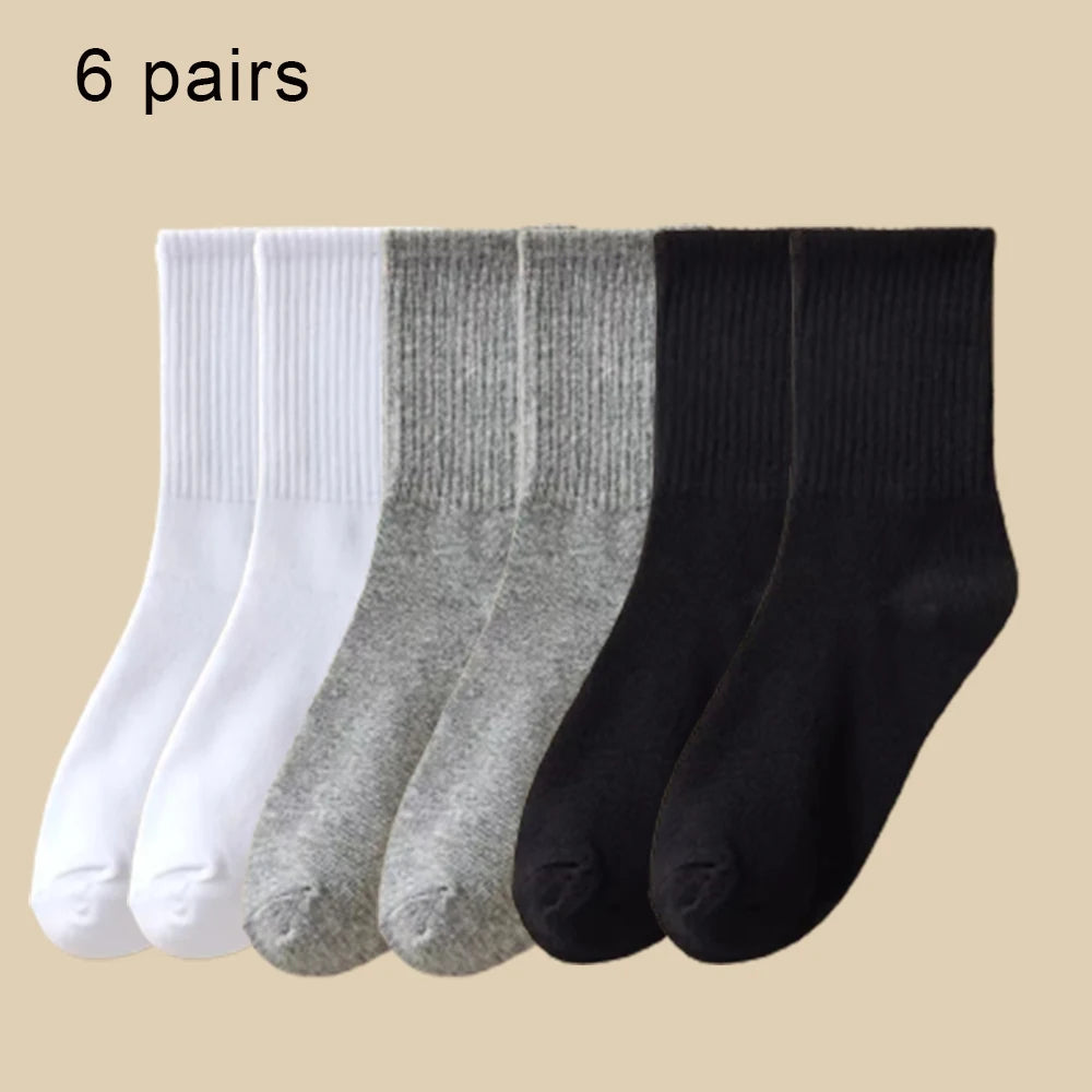 Crew Socks Breathable Mid Tube Sports Socks 3-6 Pairs