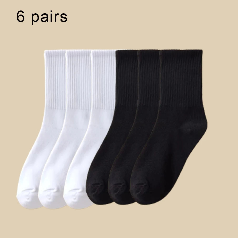 Crew Socks Breathable Mid Tube Sports Socks 3-6 Pairs