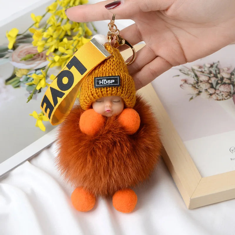 A charming plush accessory for handbags, school bags, wallets, car keys, and everyday gifting.