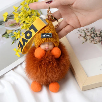 A charming plush accessory for handbags, school bags, wallets, car keys, and everyday gifting.