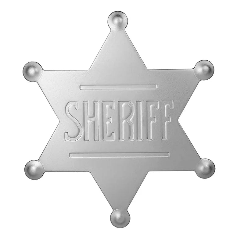 Sheriff Badge Brooch Metal Deputy Star Costume Pin