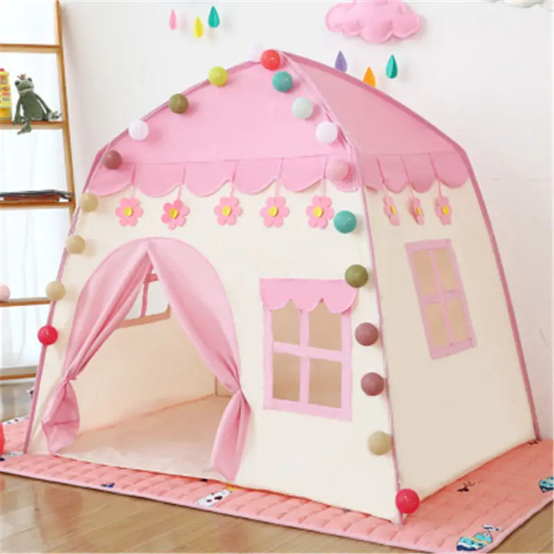 Kids Play Tent Indoor Outdoor Foldable Princess Playhouse