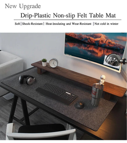 XXL Large Wool Felt Gaming Mouse Pad – Non-Slip Desk Mat for Keyboard & Laptop