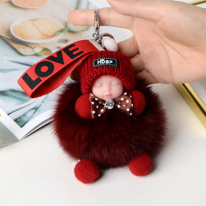 A charming plush accessory for handbags, school bags, wallets, car keys, and everyday gifting.
