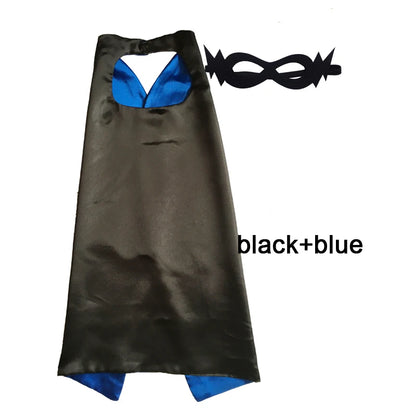 Kids Superhero Cape with Mask Reversible Satin Costume