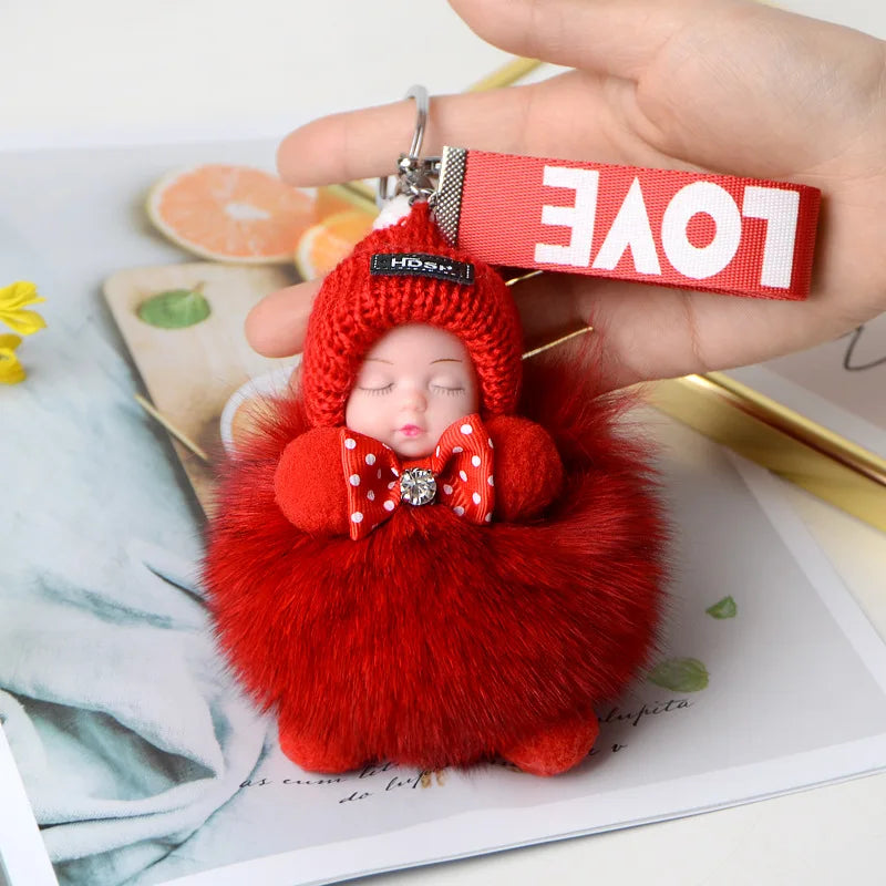 A charming plush accessory for handbags, school bags, wallets, car keys, and everyday gifting.