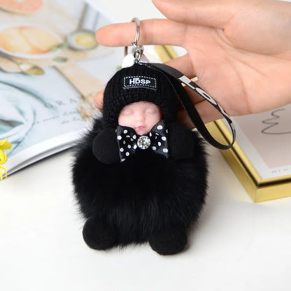 A charming plush accessory for handbags, school bags, wallets, car keys, and everyday gifting.