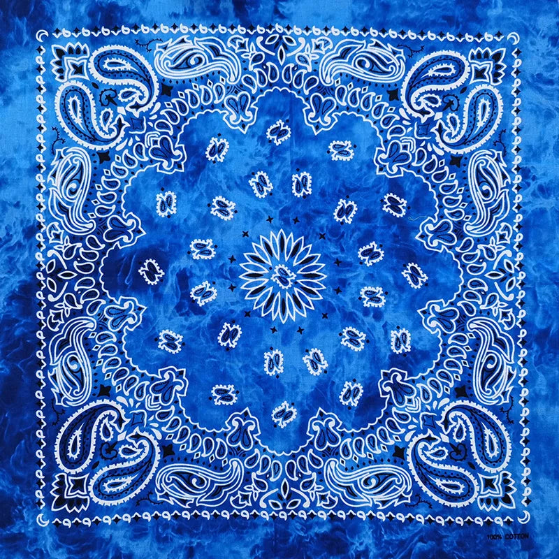 Paisley Bandana 100% Cotton Square Head Scarf 55cm
