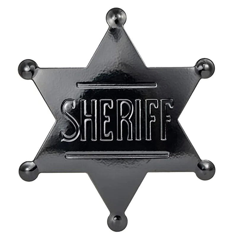 Sheriff Badge Brooch Metal Deputy Star Costume Pin