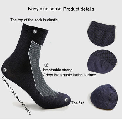 Men's Bamboo Fiber Socks Compression Business Crew Socks