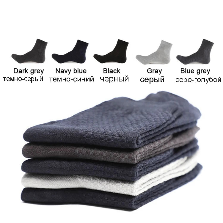 Men's Bamboo Fiber Socks Compression Business Crew Socks