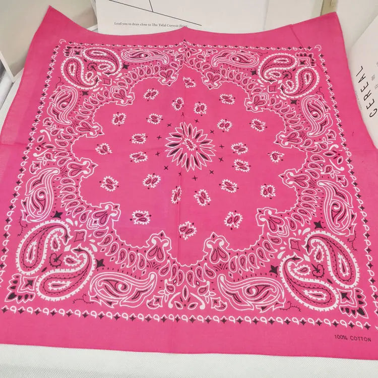 Paisley Bandana 100% Cotton Square Head Scarf 55cm