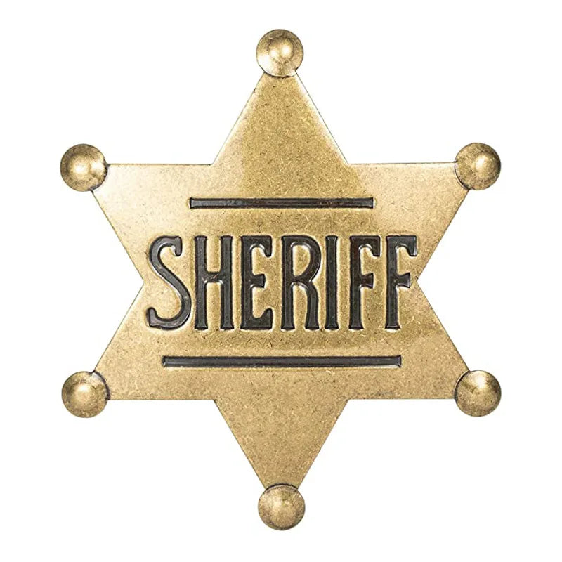 Sheriff Badge Brooch Metal Deputy Star Costume Pin