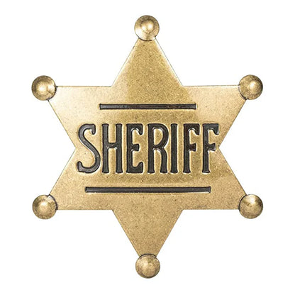 Sheriff Badge Brooch Metal Deputy Star Costume Pin