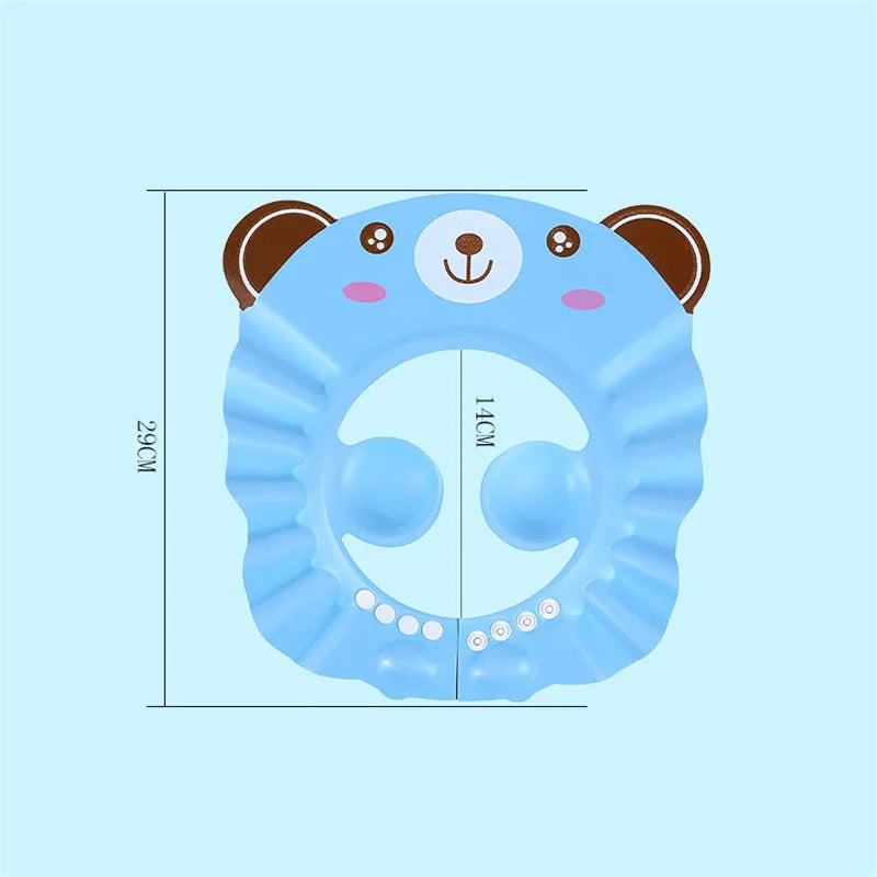 Baby Shower Cap Adjustable Hair Wash Hat for Kids Bath Time