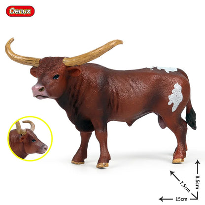 Farm Animal Figures Cow Calf Bull Buffalo PVC Model Toy