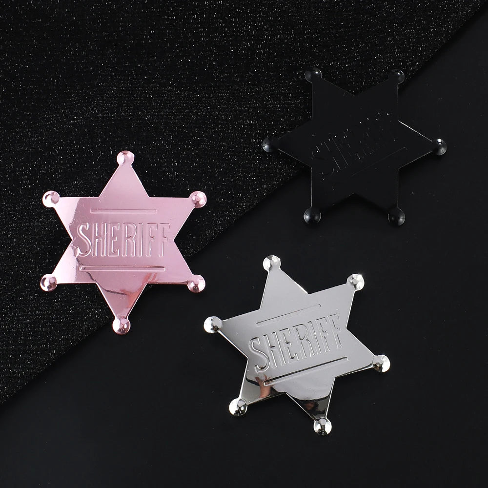 Sheriff Badge Brooch Metal Deputy Star Costume Pin