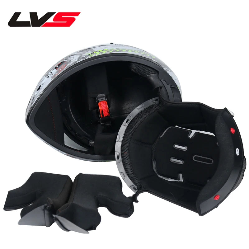 Full Face Motorcycle Helmet DOT Dual Visor Racing Helmet