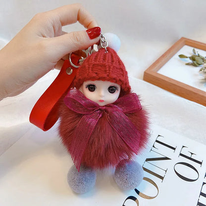 A charming plush accessory for handbags, school bags, wallets, car keys, and everyday gifting.