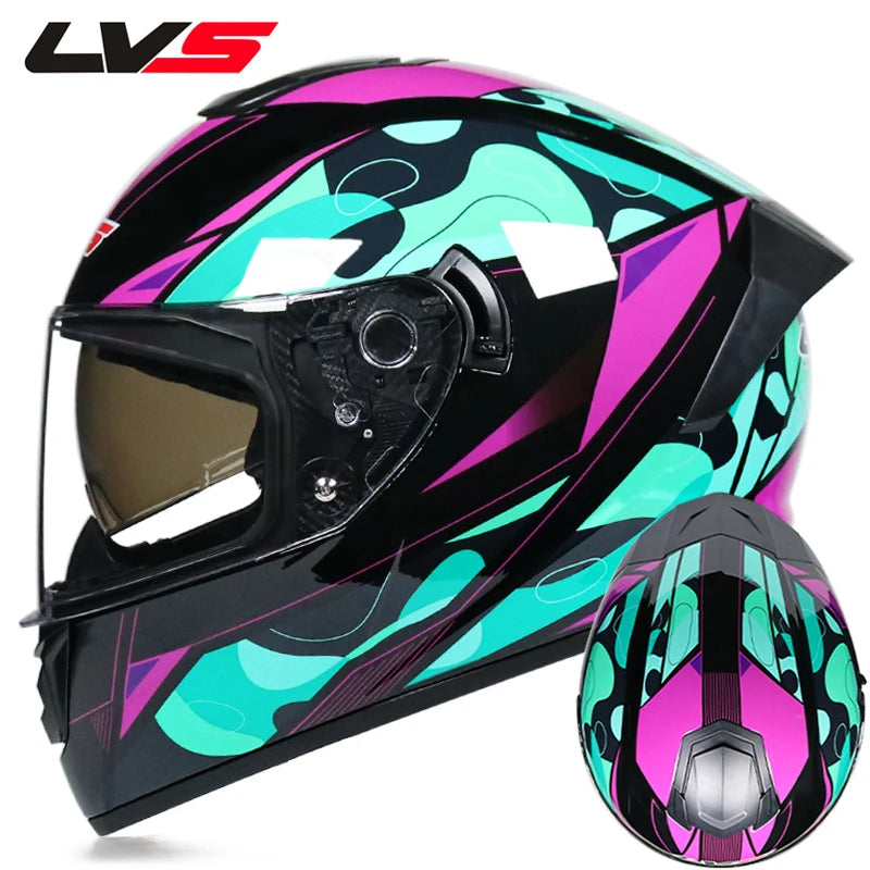 Full Face Motorcycle Helmet DOT Dual Visor Racing Helmet