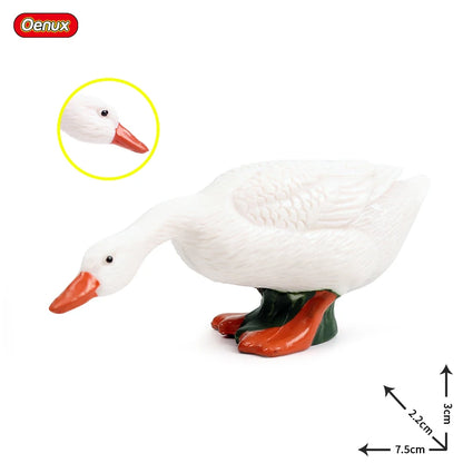 Farm Animal Figures Set – PVC Duck, Goose, Swan & Chicken Models
