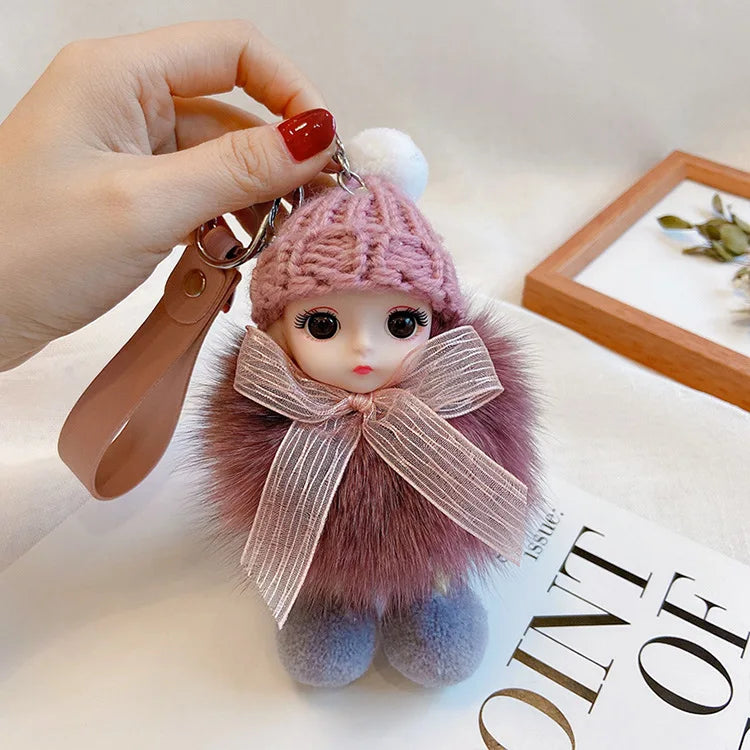 A charming plush accessory for handbags, school bags, wallets, car keys, and everyday gifting.