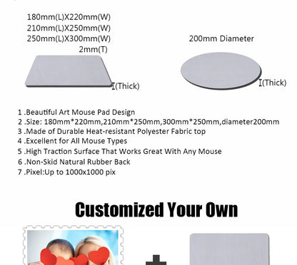 Carpet Mouse Pad 22x18cm – Non-Slip Small Mouse Mat