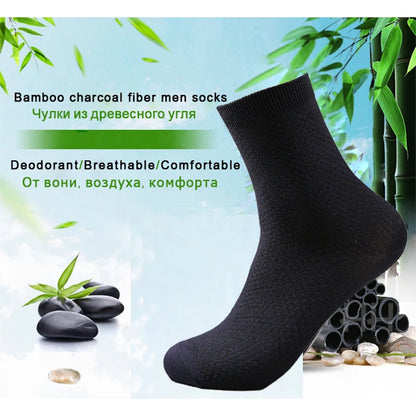 Men's Bamboo Fiber Socks Compression Business Crew Socks