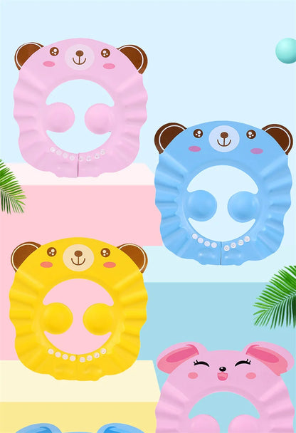 Baby Shower Cap Adjustable Hair Wash Hat for Kids Bath Time
