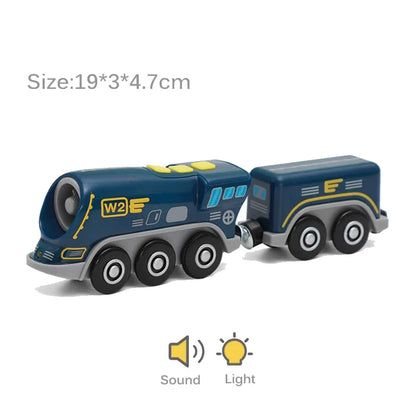 Electric Train Set for Wooden Railway Track Kids Model Toy