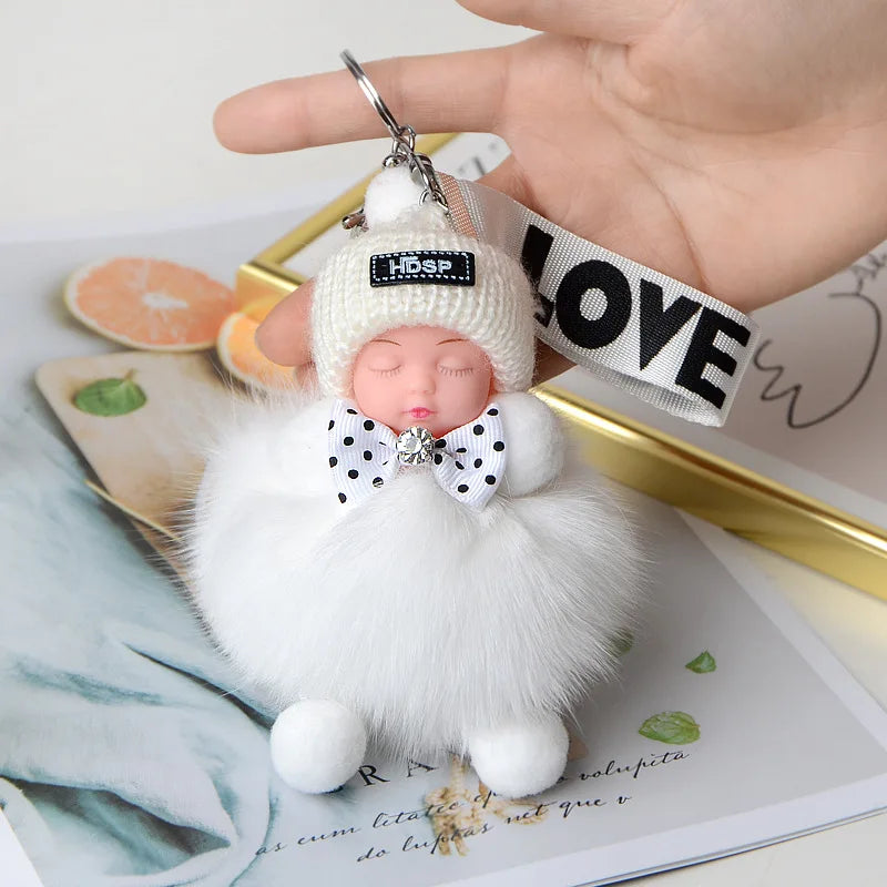 A charming plush accessory for handbags, school bags, wallets, car keys, and everyday gifting.