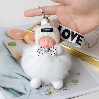 A charming plush accessory for handbags, school bags, wallets, car keys, and everyday gifting.