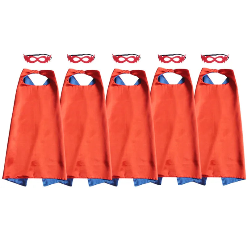 Kids Superhero Cape with Mask Reversible Satin Costume