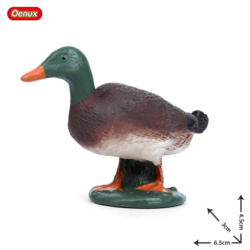 Farm Animal Figures Set – PVC Duck, Goose, Swan & Chicken Models