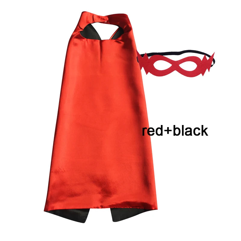 Kids Superhero Cape with Mask Reversible Satin Costume