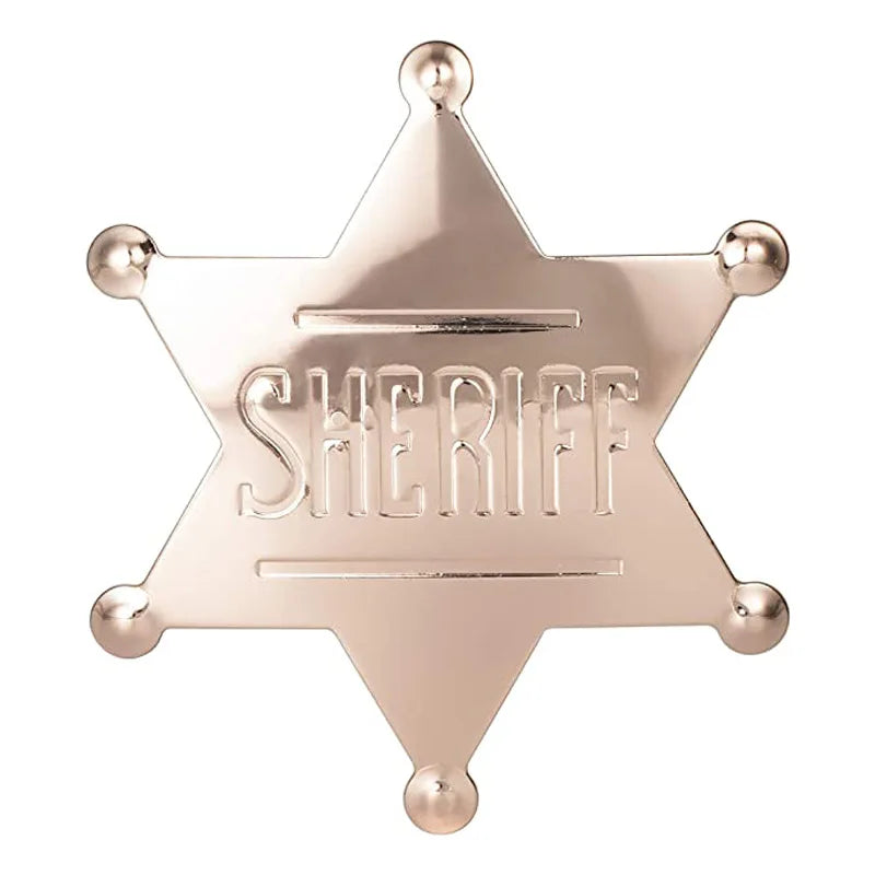 Sheriff Badge Brooch Metal Deputy Star Costume Pin